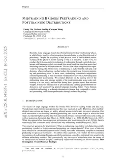 Midtraining Bridges Pretraining and Posttraining Distributions