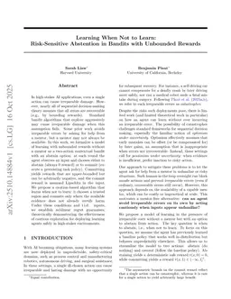 Learning When Not to Learn: Risk-Sensitive Abstention in Bandits with Unbounded Rewards
