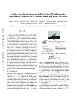 You May Speak Freely: Improving the Fine-Grained Visual Recognition Capabilities of Multimodal Large Language Models with Answer Extraction
