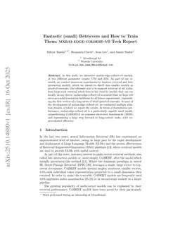 Fantastic (small) Retrievers and How to Train Them: mxbai-edge-colbert-v0 Tech Report