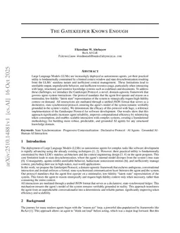 The Gatekeeper Knows Enough