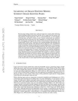 Learning an Image Editing Model without Image Editing Pairs