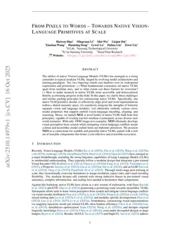 From Pixels to Words -- Towards Native Vision-Language Primitives at Scale