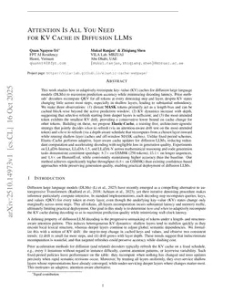 Attention Is All You Need for KV Cache in Diffusion LLMs