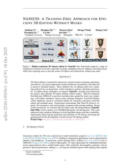 NANO3D: A Training-Free Approach for Efficient 3D Editing Without Masks