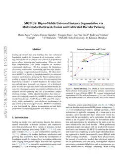 MOBIUS: Big-to-Mobile Universal Instance Segmentation via Multi-modal Bottleneck Fusion and Calibrated Decoder Pruning