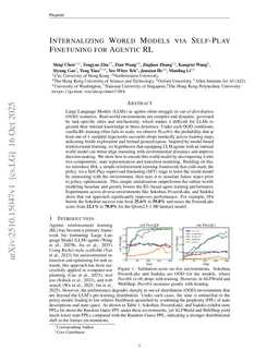 Internalizing World Models via Self-Play Finetuning for Agentic RL