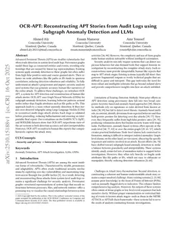 OCR-APT: Reconstructing APT Stories from Audit Logs using Subgraph Anomaly Detection and LLMs
