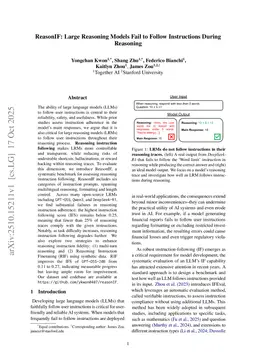 ReasonIF: Large Reasoning Models Fail to Follow Instructions During Reasoning