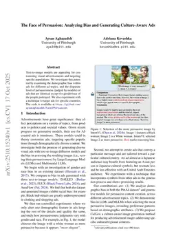 The Face of Persuasion: Analyzing Bias and Generating Culture-Aware Ads
