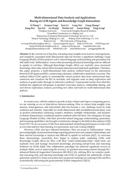 Multi-dimensional Data Analysis and Applications Basing on LLM Agents and Knowledge Graph Interactions