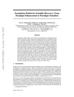 Foundation Models for Scientific Discovery: From Paradigm Enhancement to Paradigm Transition