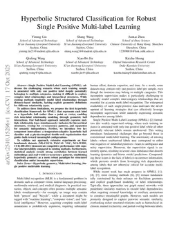 Hyperbolic Structured Classification for Robust Single Positive Multi-label Learning