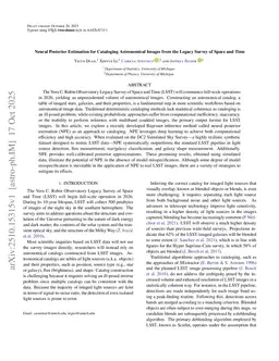 Neural Posterior Estimation for Cataloging Astronomical Images from the Legacy Survey of Space and Time