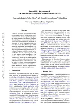 Readability Reconsidered: A Cross-Dataset Analysis of Reference-Free Metrics