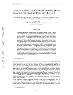 Infinity Parser: Layout Aware Reinforcement Learning for Scanned Document Parsing