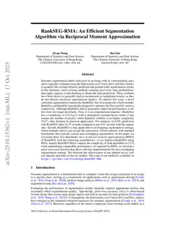 RankSEG-RMA: An Efficient Segmentation Algorithm via Reciprocal Moment Approximation