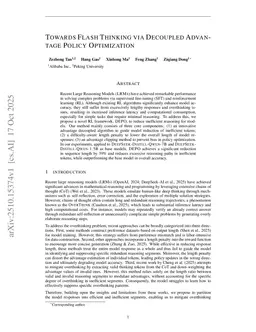 Towards Flash Thinking via Decoupled Advantage Policy Optimization