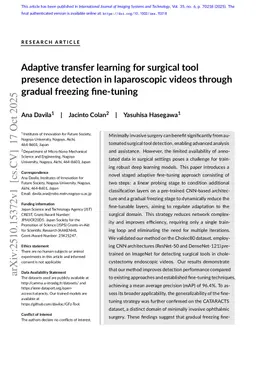 Adaptive transfer learning for surgical tool presence detection in laparoscopic videos through gradual freezing fine-tuning