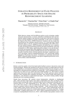Iterative Refinement of Flow Policies in Probability Space for Online Reinforcement Learning