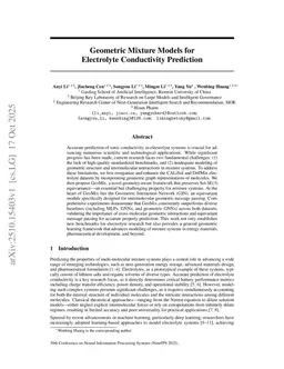 Geometric Mixture Models for Electrolyte Conductivity Prediction