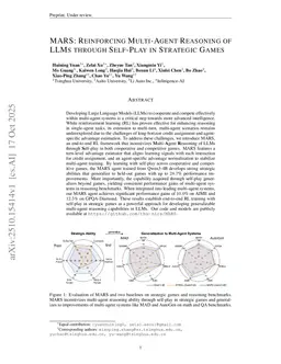 MARSHAL: Incentivizing Multi-Agent Reasoning via Self-Play with Strategic LLMs