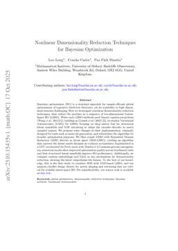 Nonlinear Dimensionality Reduction Techniques for Bayesian Optimization