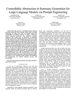 Controllable Abstraction in Summary Generation for Large Language Models via Prompt Engineering