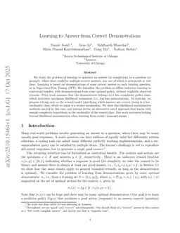 Learning to Answer from Correct Demonstrations