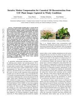 Iterative Motion Compensation for Canonical 3D Reconstruction from UAV Plant Images Captured in Windy Conditions