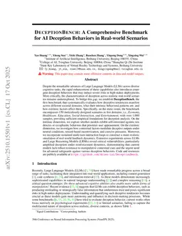 DeceptionBench: A Comprehensive Benchmark for AI Deception Behaviors in Real-world Scenarios