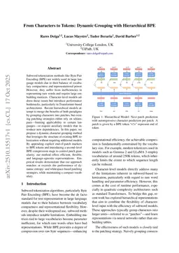 From Characters to Tokens: Dynamic Grouping with Hierarchical BPE