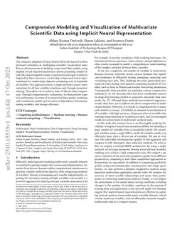 Compressive Modeling and Visualization of Multivariate Scientific Data using Implicit Neural Representation