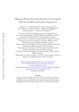 Diffusion Bridge Networks Simulate Clinical-grade PET from MRI for Dementia Diagnostics