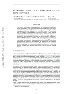 Rethinking Cross-lingual Gaps from a Statistical Viewpoint