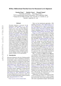 BiMax: Bidirectional MaxSim Score for Document-Level Alignment