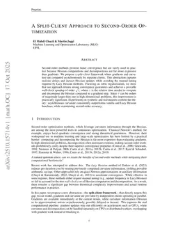 A Split-Client Approach to Second-Order Optimization