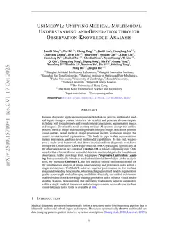 UniMedVL: Unifying Medical Multimodal Understanding And Generation Through Observation-Knowledge-Analysis