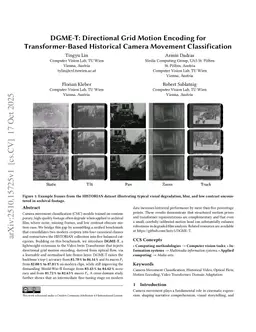 DGME-T: Directional Grid Motion Encoding for Transformer-Based Historical Camera Movement Classification
