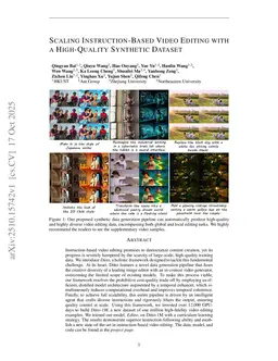 Scaling Instruction-Based Video Editing with a High-Quality Synthetic Dataset