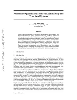 Preliminary Quantitative Study on Explainability and Trust in AI Systems