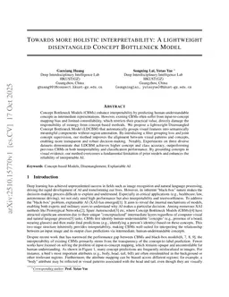 Towards more holistic interpretability: A lightweight disentangled Concept Bottleneck Model