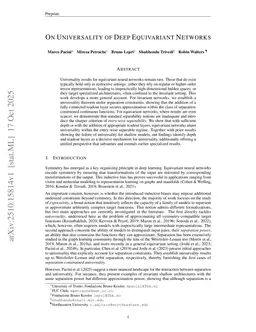 On Universality of Deep Equivariant Networks