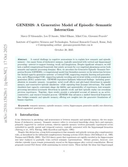 GENESIS: A Generative Model of Episodic-Semantic Interaction