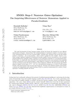 SNOO: Step-K Nesterov Outer Optimizer - The Surprising Effectiveness of Nesterov Momentum Applied to Pseudo-Gradients