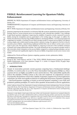 FIDDLE: Reinforcement Learning for Quantum Fidelity Enhancement
