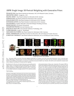 3DPR: Single Image 3D Portrait Relight using Generative Priors