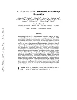 BLIP3o-NEXT: Next Frontier of Native Image Generation