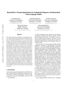 BiomedXPro: Prompt Optimization for Explainable Diagnosis with Biomedical Vision Language Models