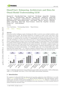 OmniVinci: Enhancing Architecture and Data for Omni-Modal Understanding LLM